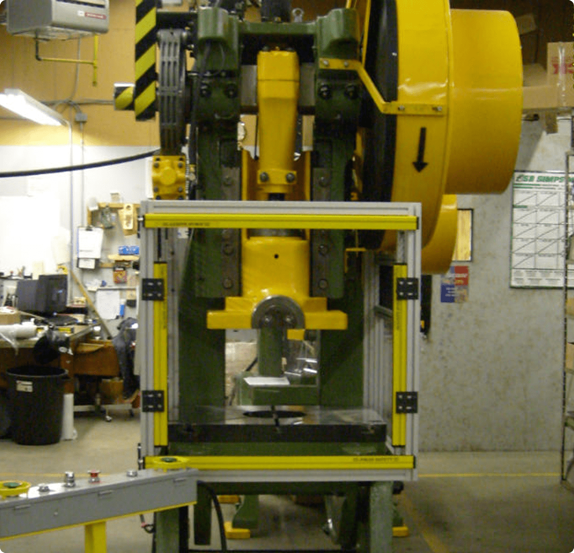 Metal press with safety features