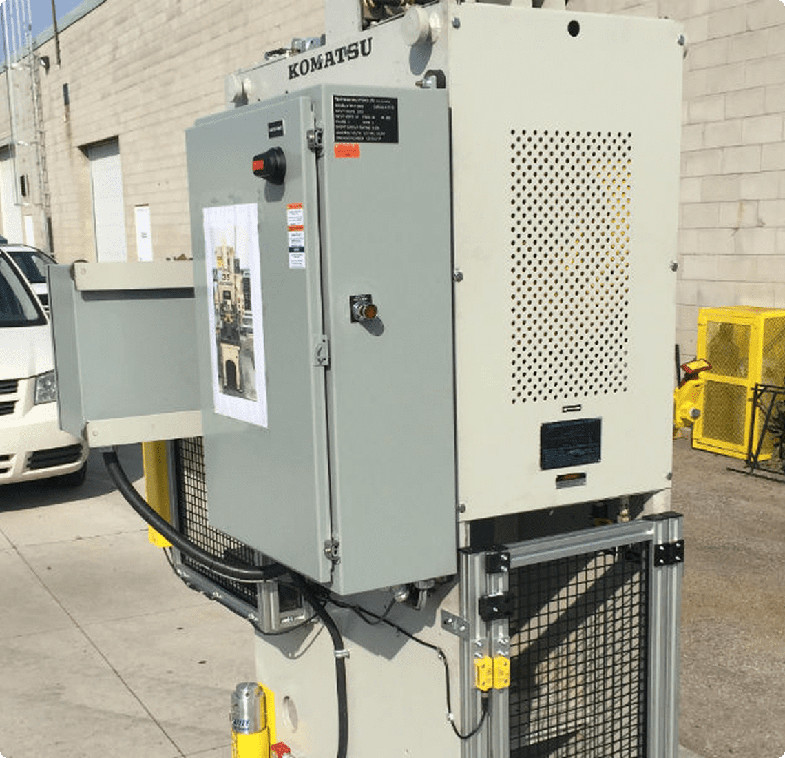 Industrial equipment outdoors with control panel