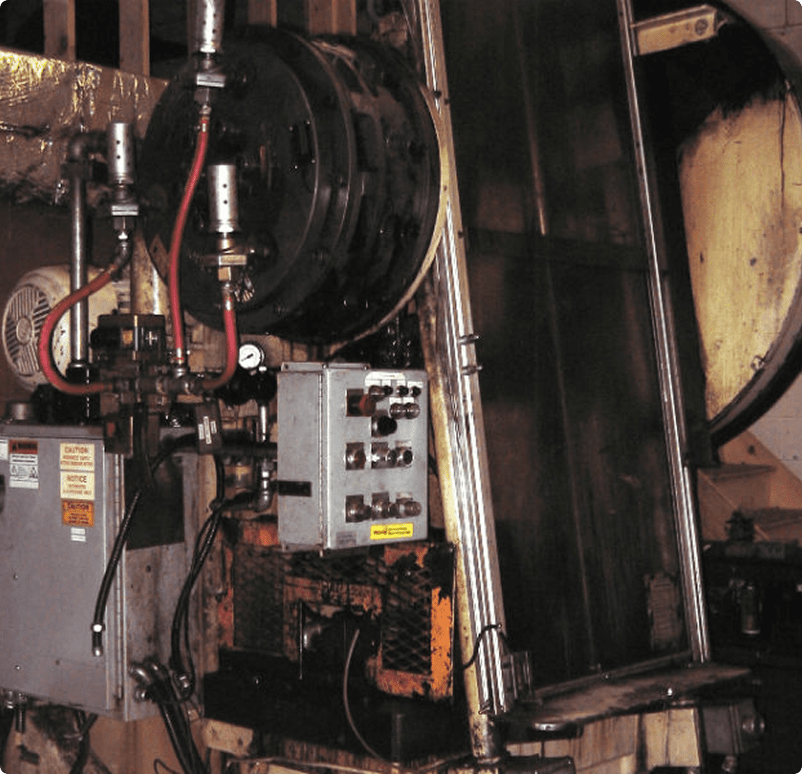 Complex machine setup in industrial environment