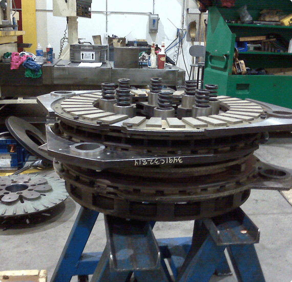 Stack of metal parts in factory
