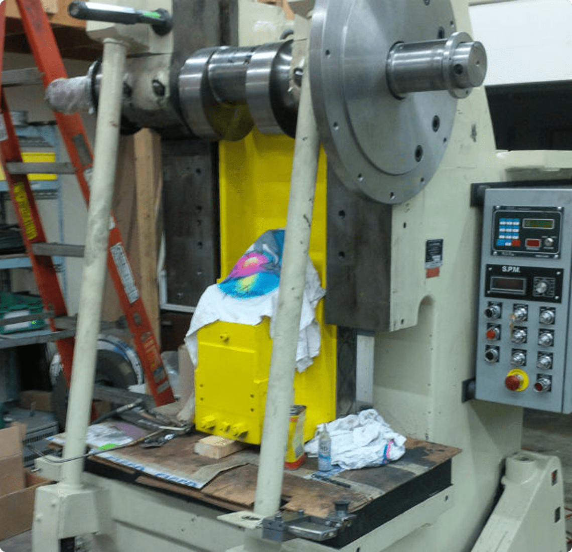 Industrial machine with control panel